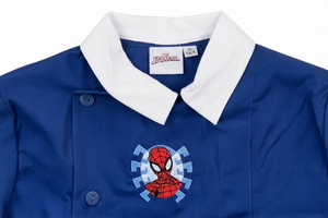 Grembiule Spiderman MARVEL Scuola Elementare Ricamato Tinta Unita Cotone - Spm0505