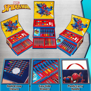 Colori Spiderman MARVEL Uomo Ragno Pennarelli Acquerelli e Pastelli con Cassetti