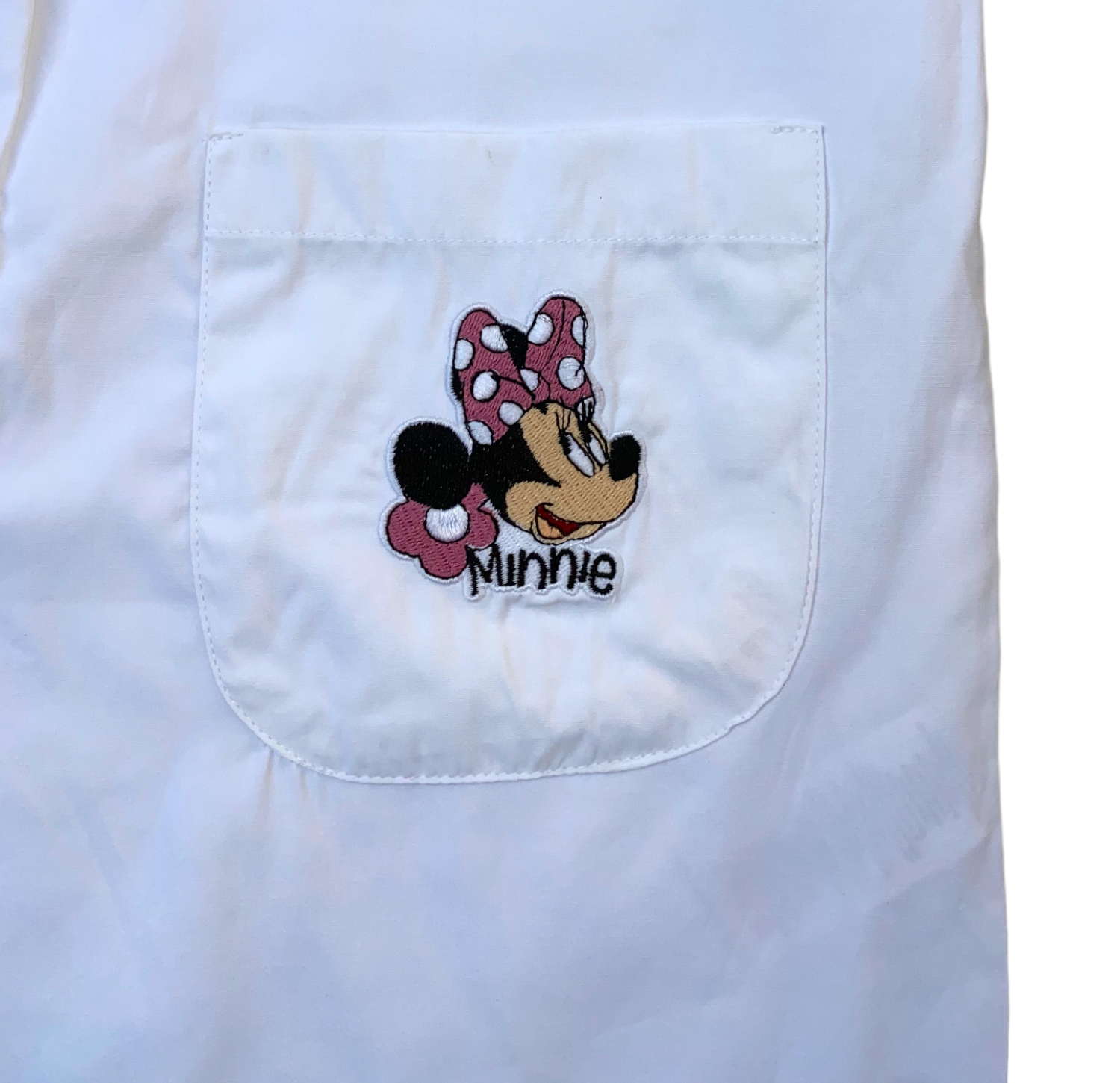 Grembiule Minnie DISNEY Scuola Elementare Ricamato Tinta Unita Cotone - Min0521