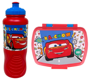 Set Borraccia e Portamerenda Cars DISNEY 2 Pezzi in Plastica Riutilizzabile Bpa Free