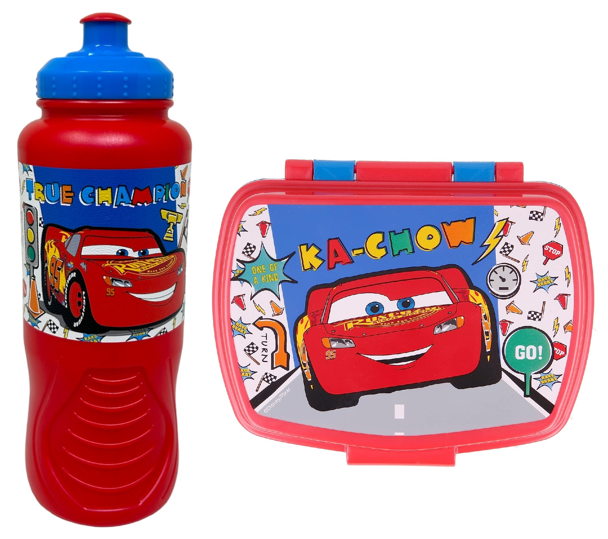 Set Borraccia e Portamerenda Cars DISNEY 2 Pezzi in Plastica Riutilizzabile Bpa Free