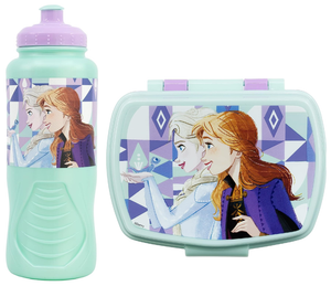 Set Borraccia e Portamerenda Frozen DISNEY 2 Pezzi in Plastica Riutilizzabile Bpa Free