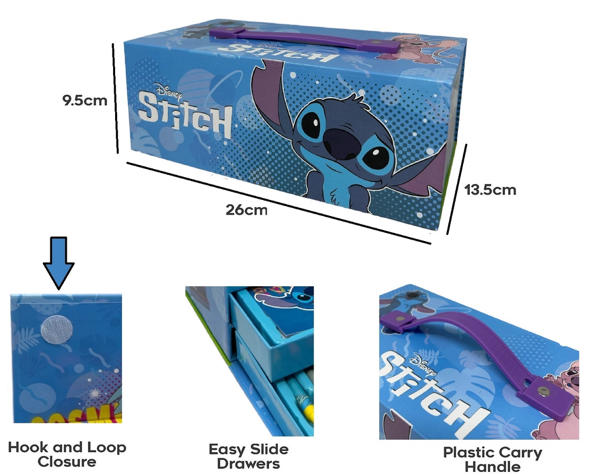 Colori Stitch Alieno Simpatico DISNEY Pennarelli Acquerelli e Pastelli con Cassetti