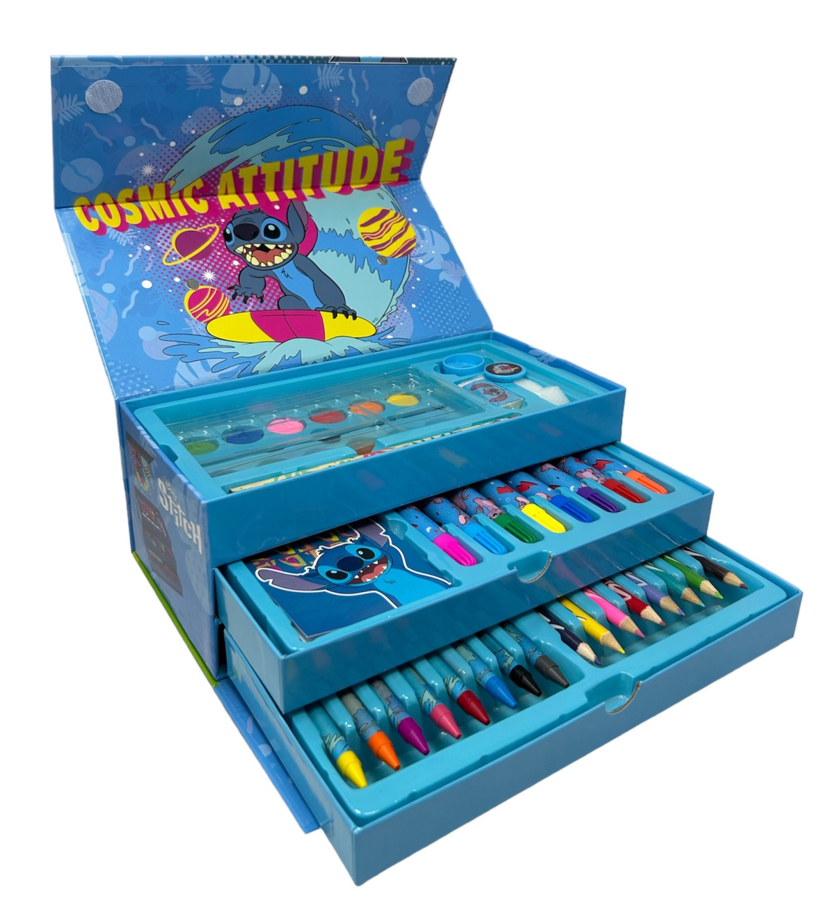 Colori Stitch Alieno Simpatico DISNEY Pennarelli Acquerelli e Pastelli con Cassetti
