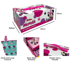 Colori Minnie DISNEY Pennarelli Acquerelli e Pastelli con Cassetti