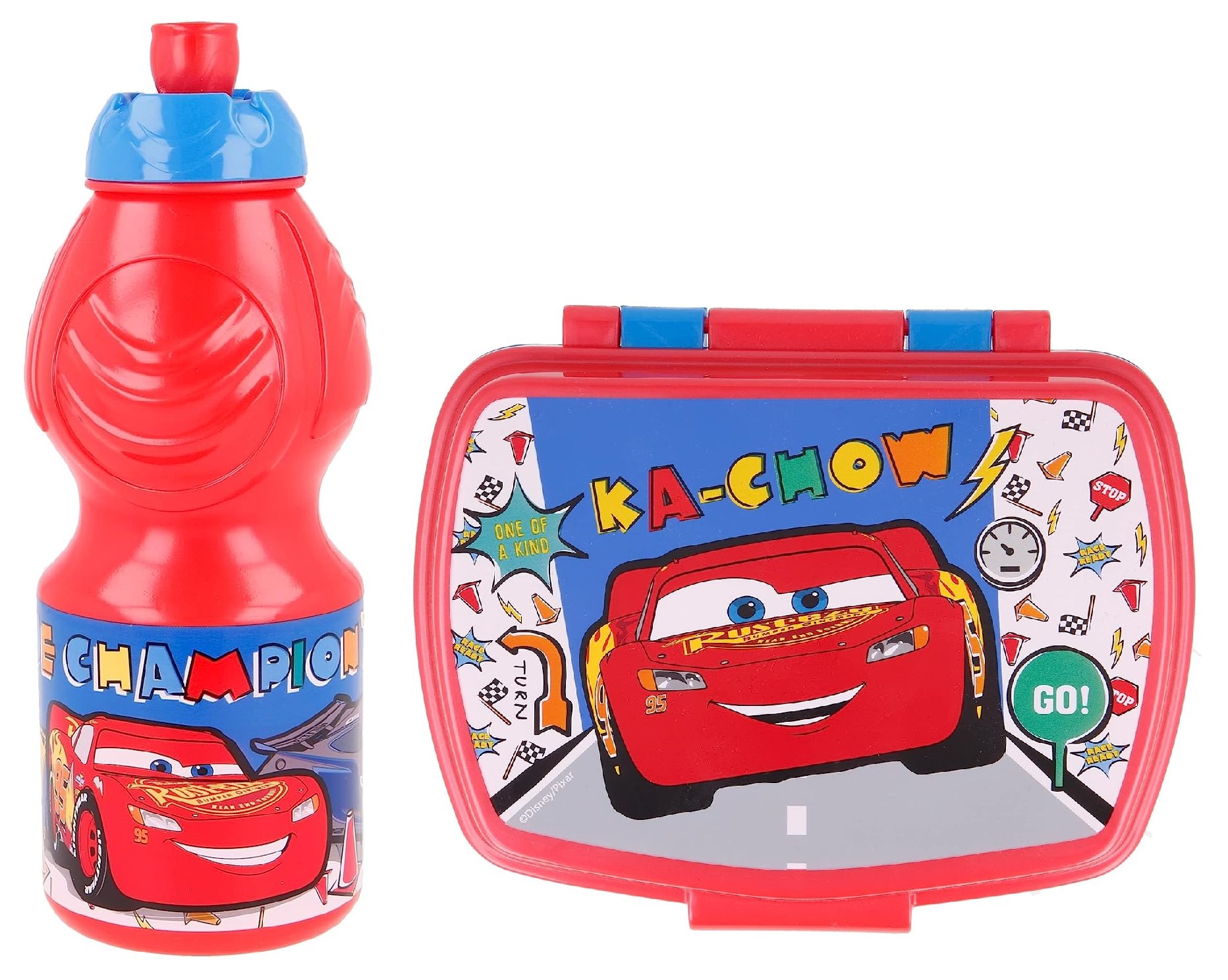 Set Borraccia e Portamerenda Cars DISNEY 2 Pezzi in Plastica Riutilizzabile Bpa Free