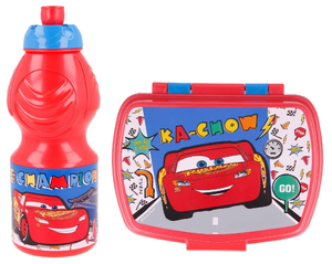 Set Borraccia e Portamerenda Cars DISNEY 2 Pezzi in Plastica Riutilizzabile Bpa Free