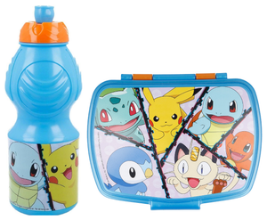 Set Borraccia e Portamerenda Pokémon 2 Pezzi in Plastica Riutilizzabile Bpa Free