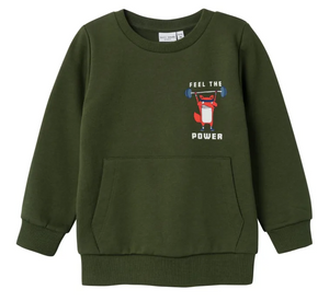 Felpa Maglione con Tasca Maglietta Bambino 100%co - 13220377verde