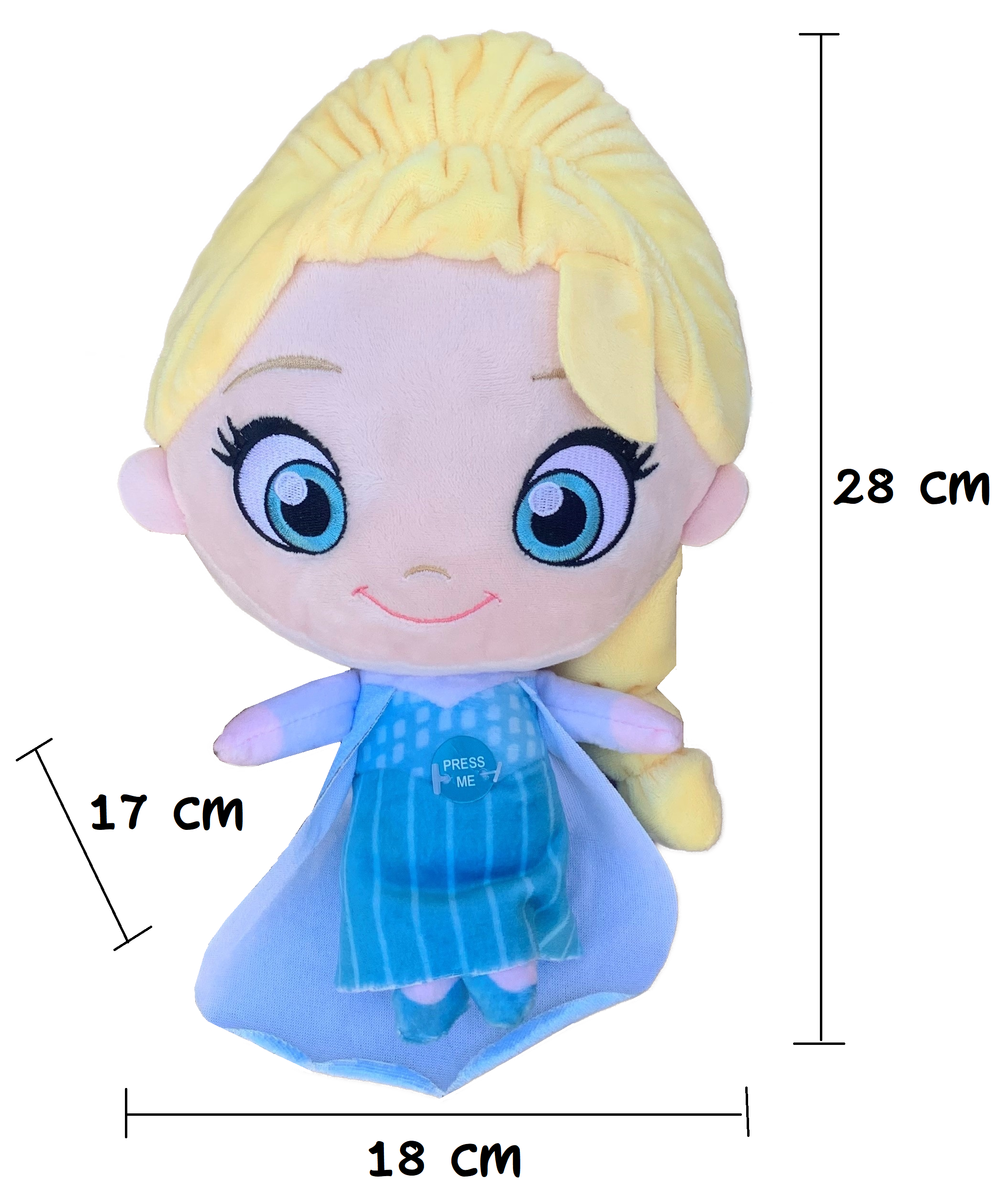 Peluche Elsa Frozen DISNEY Testone Pupazzo con Suono CM 28 - Dfr-9350-2