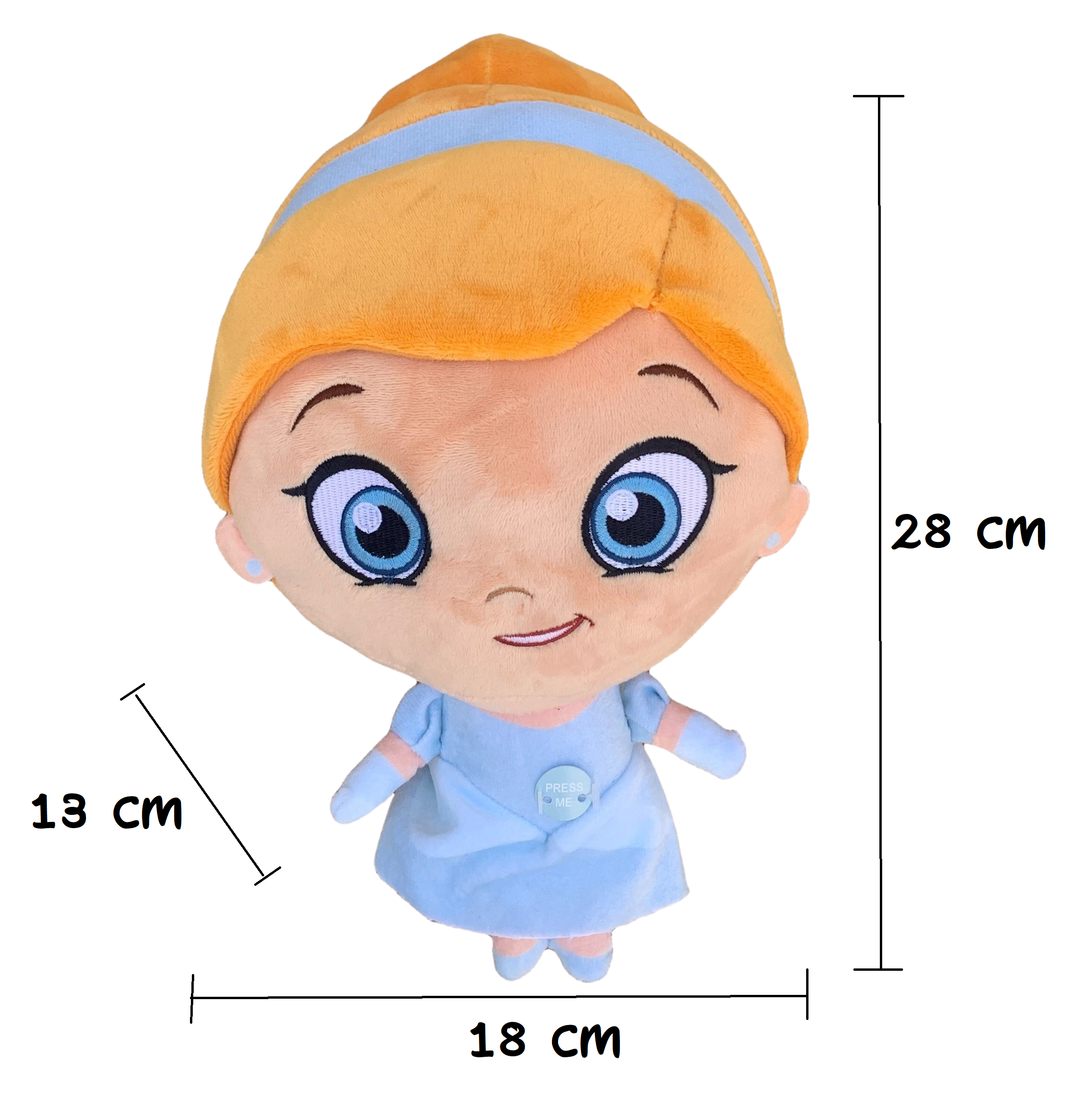 Peluche Cenerentola Principesse DISNEY Testone Pupazzo con Suono CM 28 - Dsp-9350-3