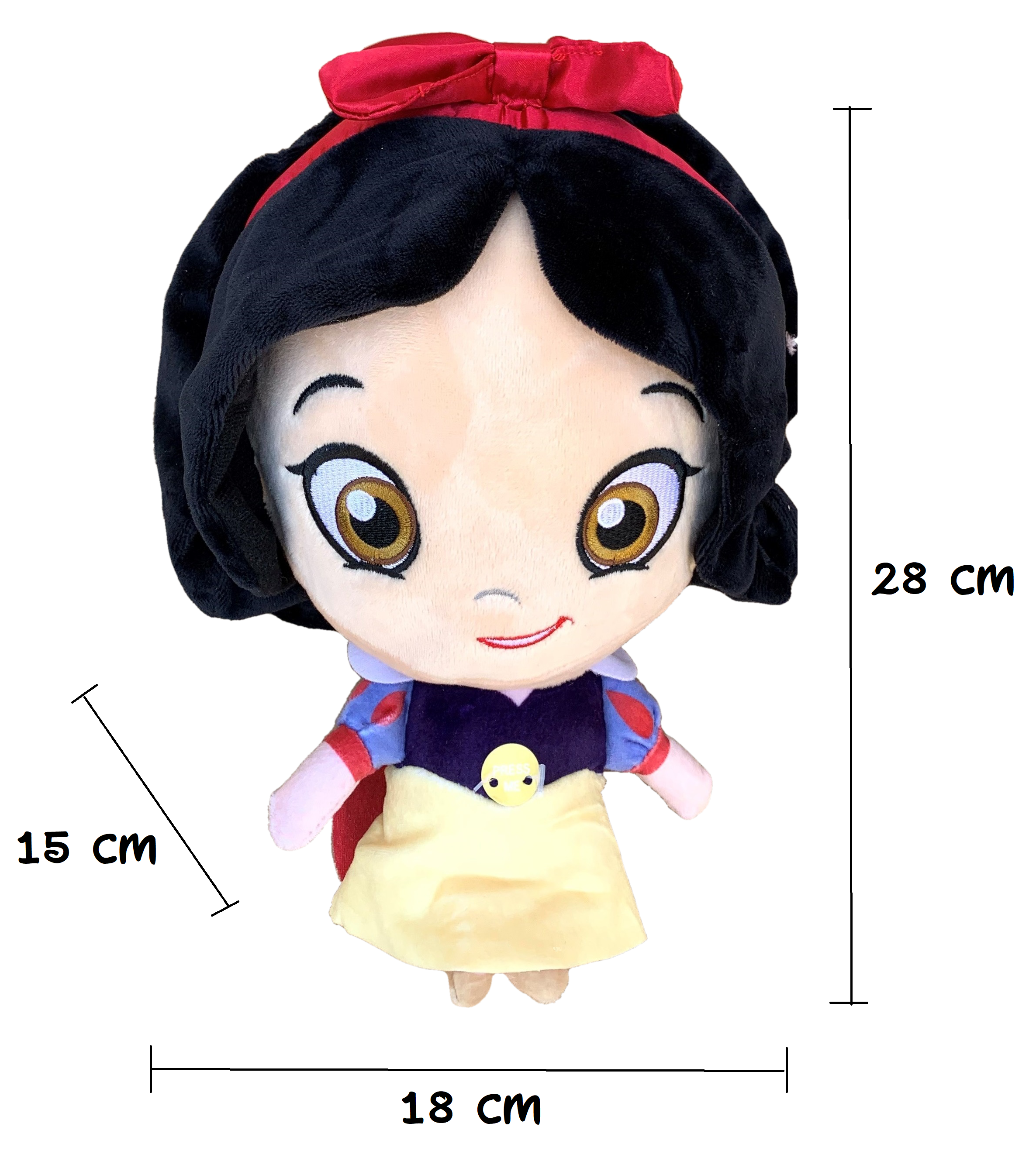 Peluche Biancaneve Principesse DISNEY Testone Pupazzo con Suono CM 28 - Dsp-9350-6