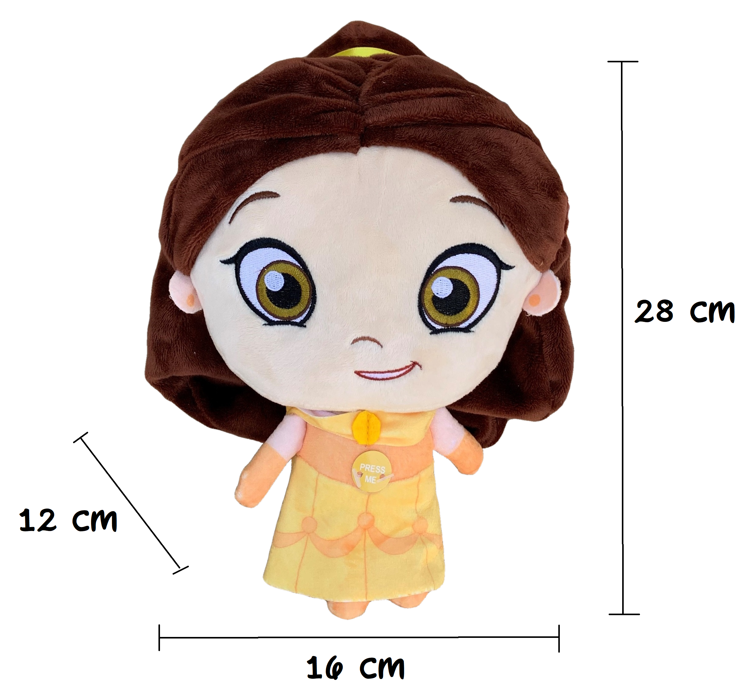 Peluche Belle Principesse DISNEY Testone Pupazzo con Suono CM 28 - Dsp-9350-4