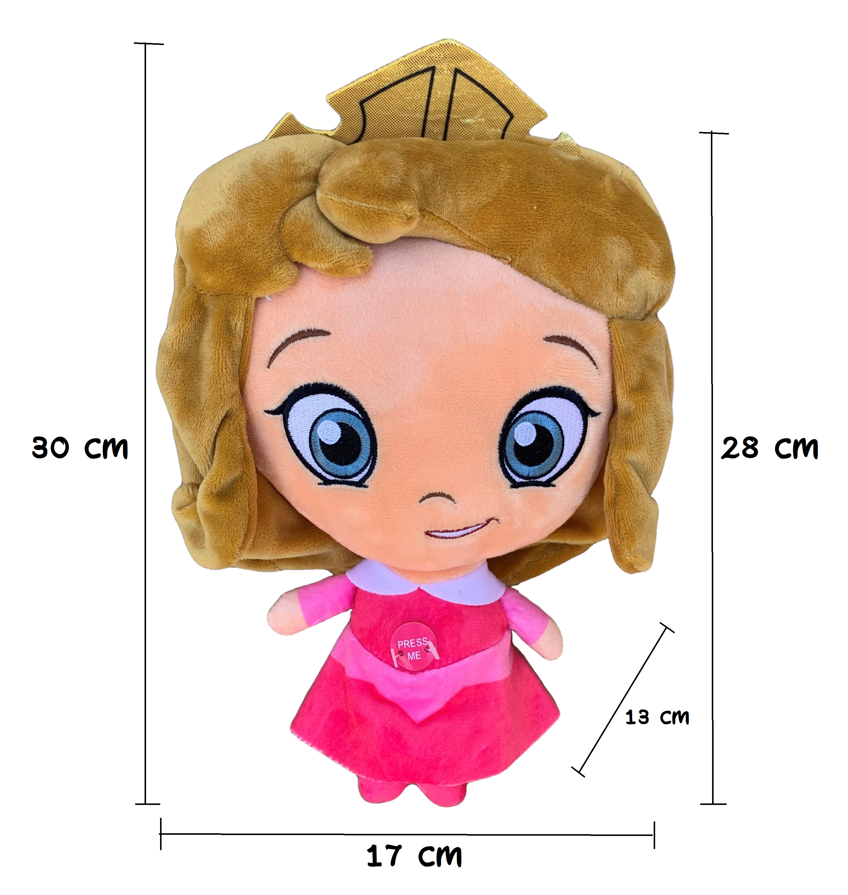 Peluche Aurora Principesse DISNEY Testone Pupazzo con Suono CM 28 - Dsp-9350-5
