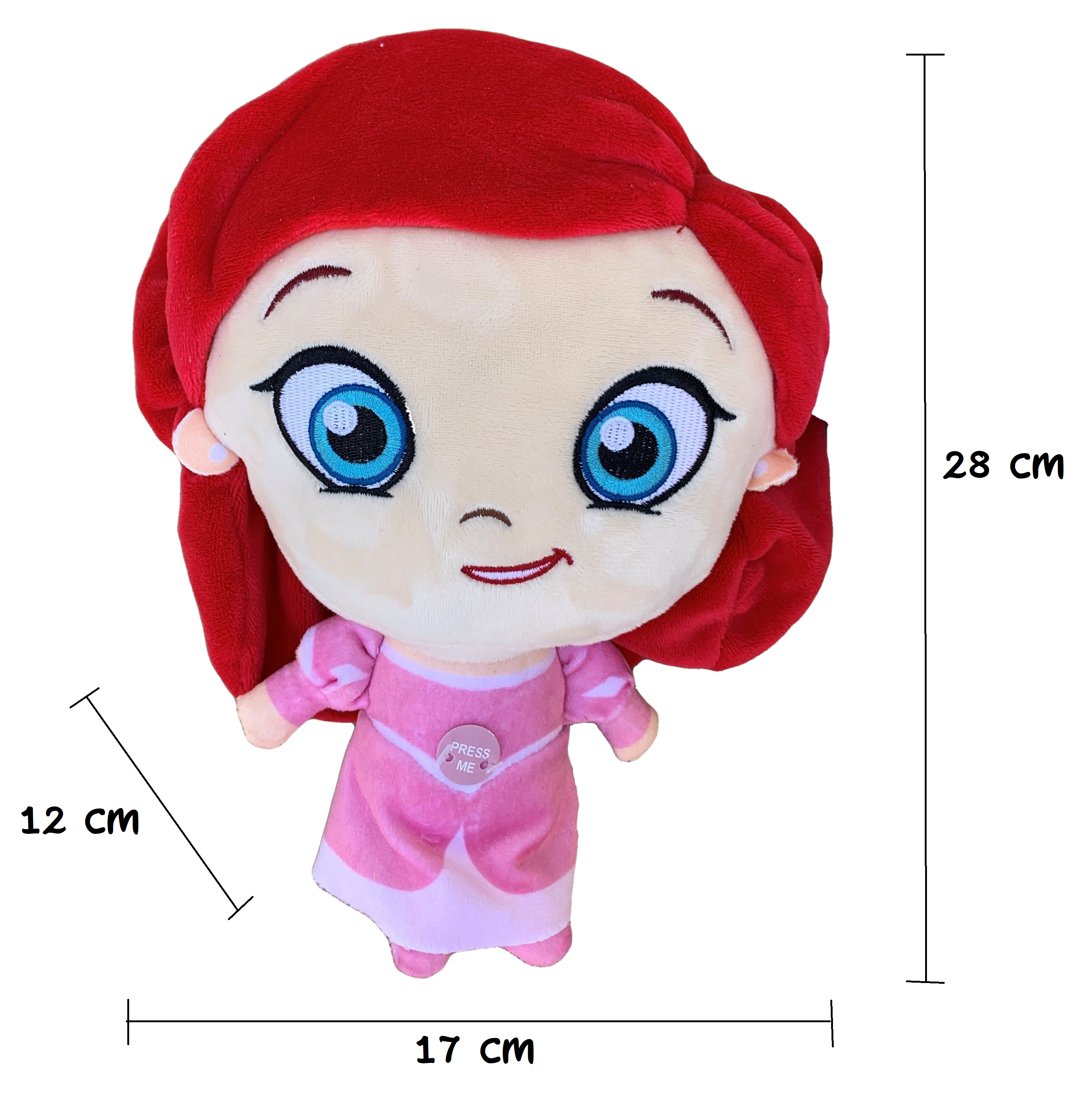 Peluche la Sirenetta Ariel Principesse DISNEY Testone Pupazzo con Suono CM 28 - Dsp-9350-2
