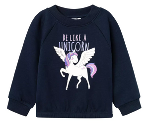 Felpa Unicorno Maglione Maglietta Bambina - 13219948blu