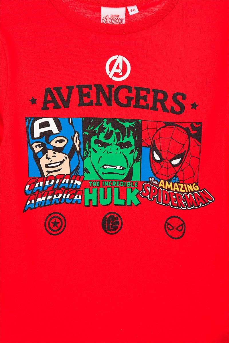 T-Shirt M.l. Avengers MARVEL Bambino Ragazzo Sun City - Hw1200rosso