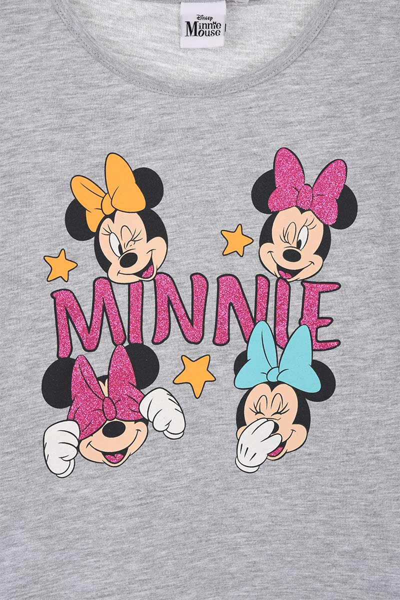 T-Shirt M.l. Minnie Mouse DISNEY Maglietta Bambina Sun City - Hw1111grigio