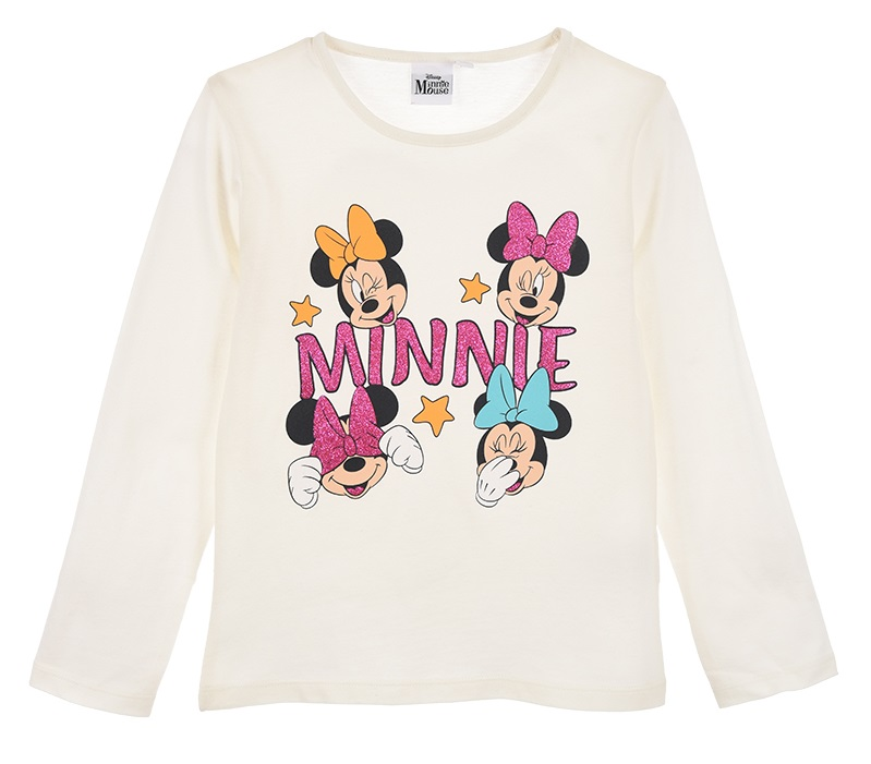 T-Shirt M.l. Minnie Mouse DISNEY Maglietta Bambina Sun City - Hw1111bianco