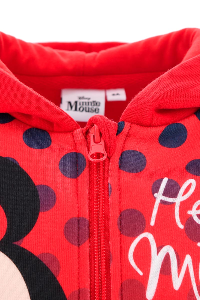 Felpa con Zip e Cappuccio Minnie DISNEY Bambina Sun City - Hw1073rosso