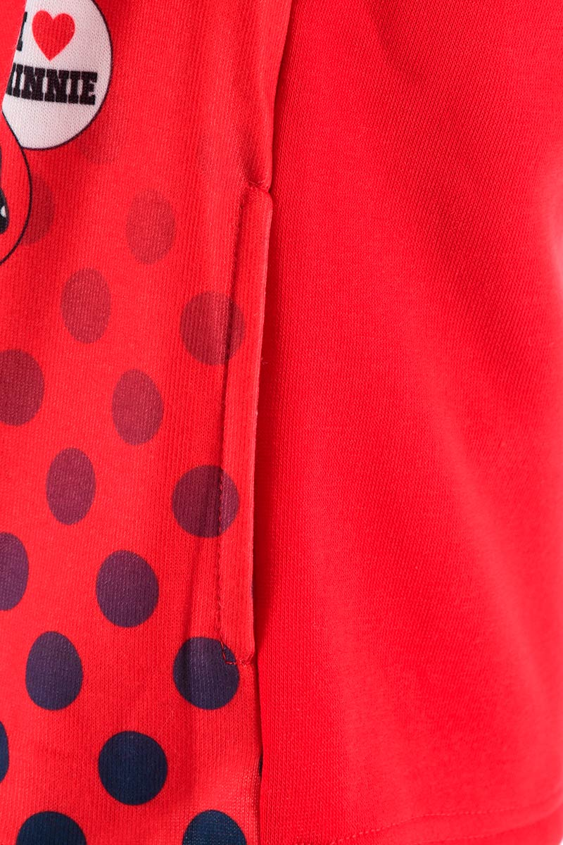 Felpa con Zip e Cappuccio Minnie DISNEY Bambina Sun City - Hw1073rosso