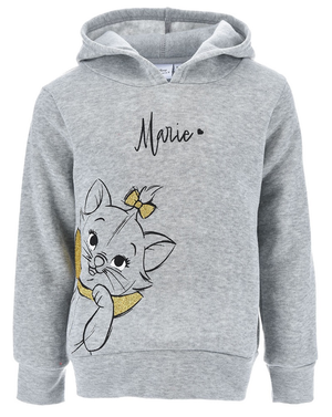 Felpa con Cappuccio Marie DISNEY Aristogatti Bambina Sun City - Hw1013grigio