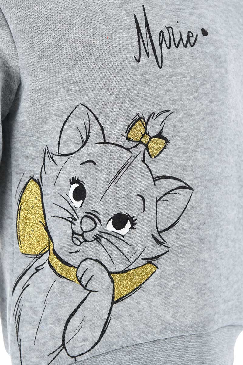 Felpa con Cappuccio Marie DISNEY Aristogatti Bambina Sun City - Hw1013grigio