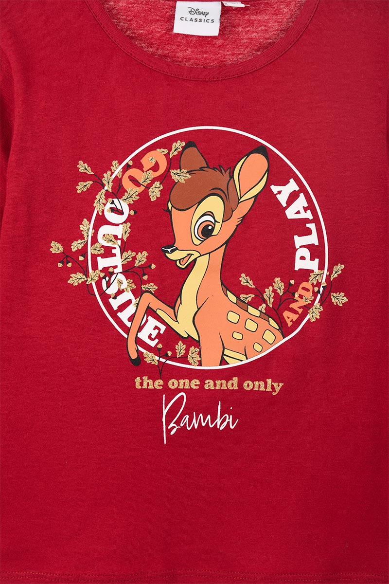 T-Shirt M.l. Bambi DISNEY Maglietta Bambina Sun City - Hw1010bordeaux