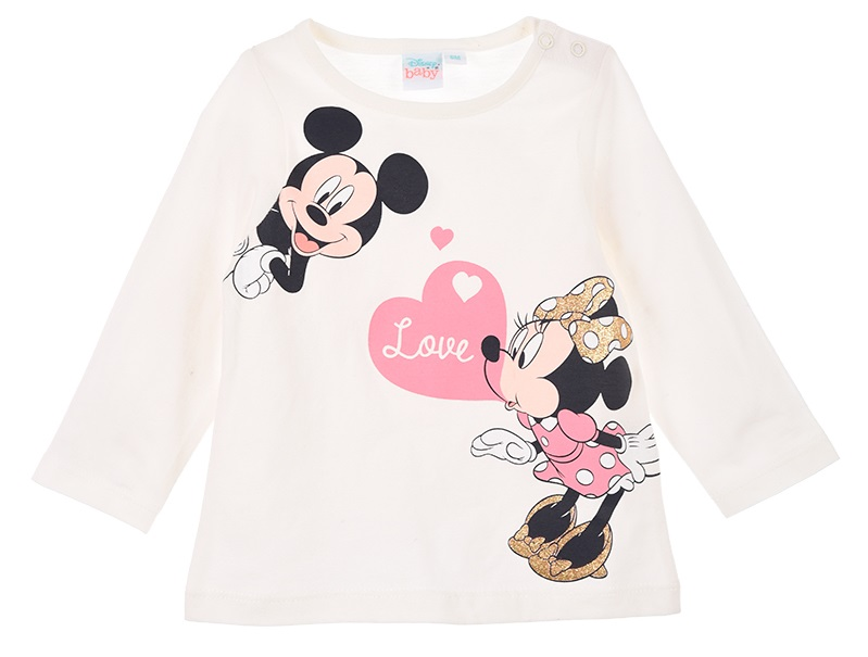T-Shirt M.l. Minnie Mouse DISNEY Maglietta Neonata Bambina Sun City - Hw0049bianco