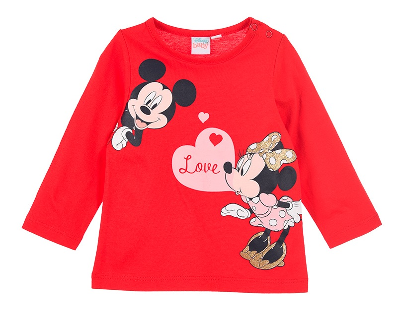 T-Shirt M.l. Minnie Mouse DISNEY Maglietta Neonata Bambina Sun City - Hw0049rosso