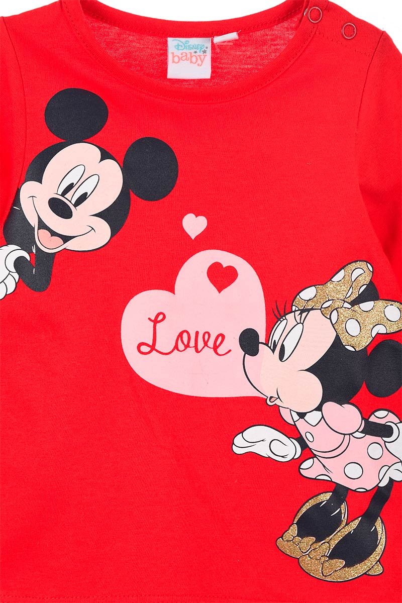 T-Shirt M.l. Minnie Mouse DISNEY Maglietta Neonata Bambina Sun City - Hw0049rosso