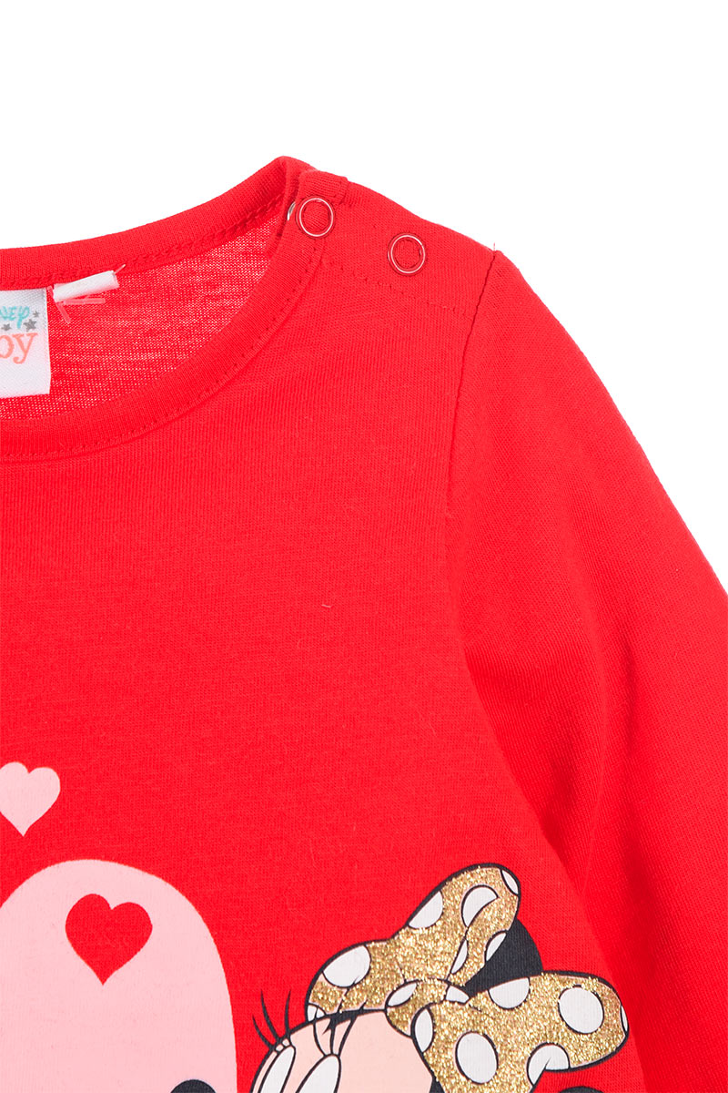 T-Shirt M.l. Minnie Mouse DISNEY Maglietta Neonata Bambina Sun City - Hw0049rosso