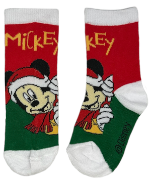 Calzini 3 Pezzi Natale Topolino Pluto DISNEY in Spugna Tre Paia Bambini - Hw0692