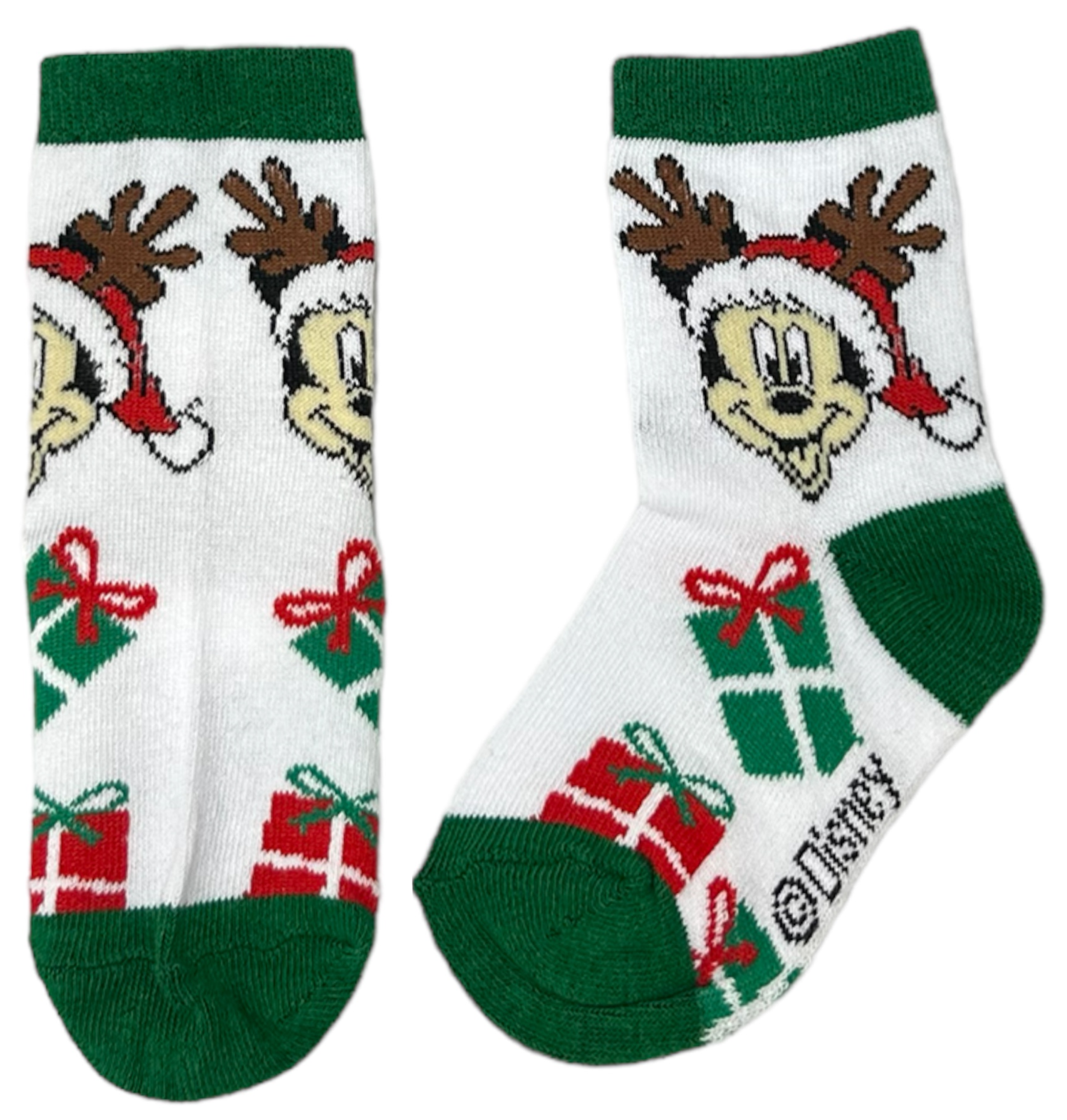Calzini 3 Pezzi Natale Topolino Pluto DISNEY in Spugna Tre Paia Bambini - Hw0692