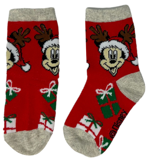 Calzini 3 Pezzi Natale Topolino Pluto DISNEY in Spugna Tre Paia Bambini - Hw0692