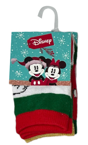 Calzini 3 Pezzi Natale Topolino Pluto DISNEY in Spugna Tre Paia Bambini - Hw0692