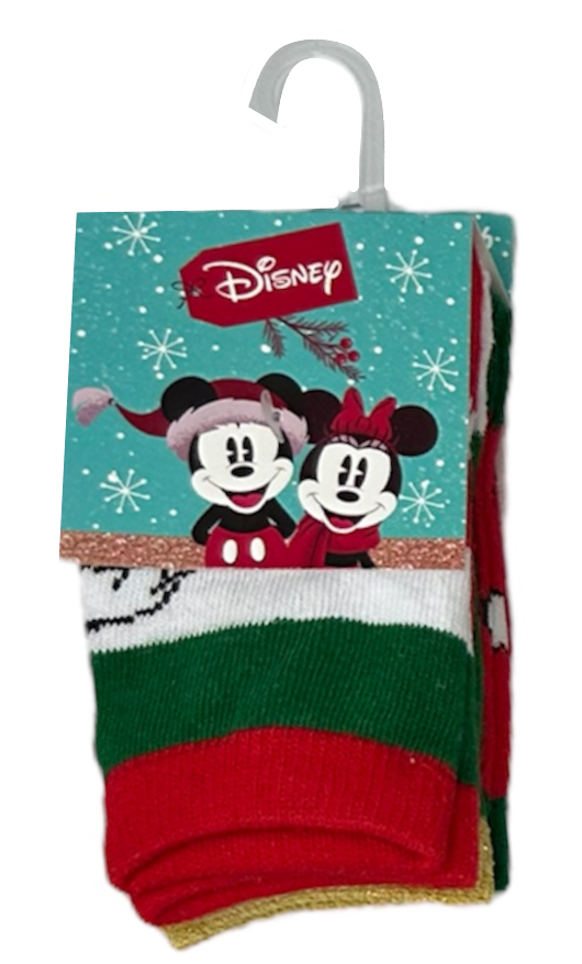 Calzini 3 Pezzi Natale Topolino Pluto DISNEY in Spugna Tre Paia Bambini - Hw0692