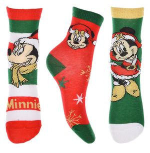 Calzini 3 Pezzi Natale Minnie DISNEY in Spugna Tre Paia Bambini - Hw0691