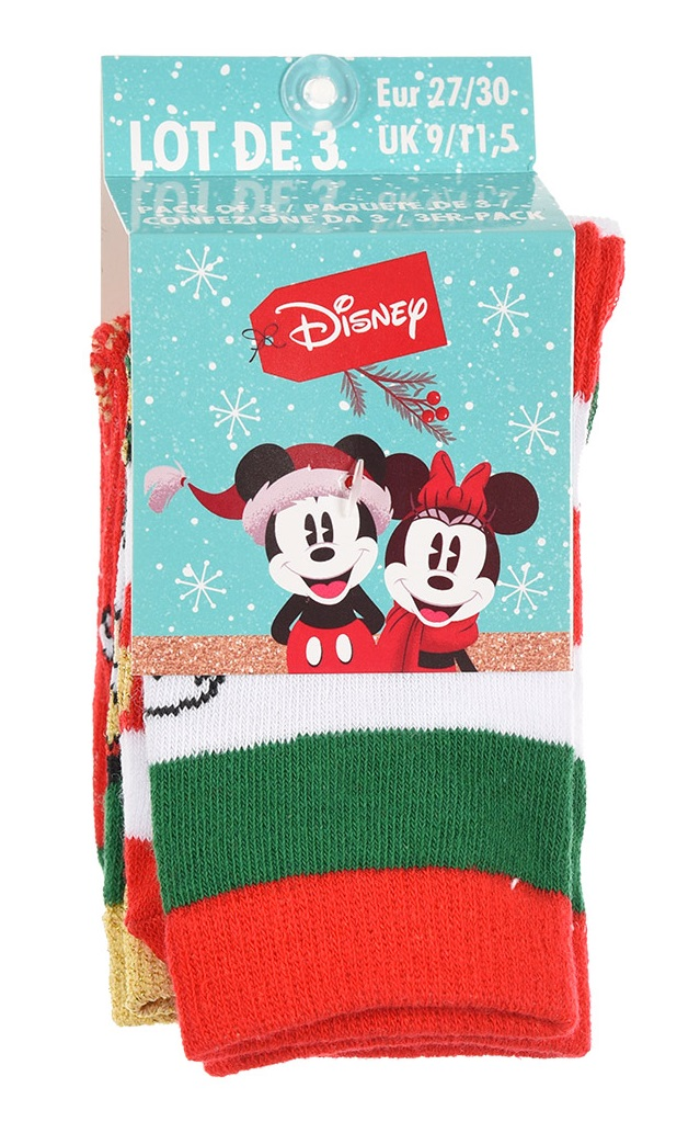 Calzini 3 Pezzi Natale Minnie DISNEY in Spugna Tre Paia Bambini - Hw0691