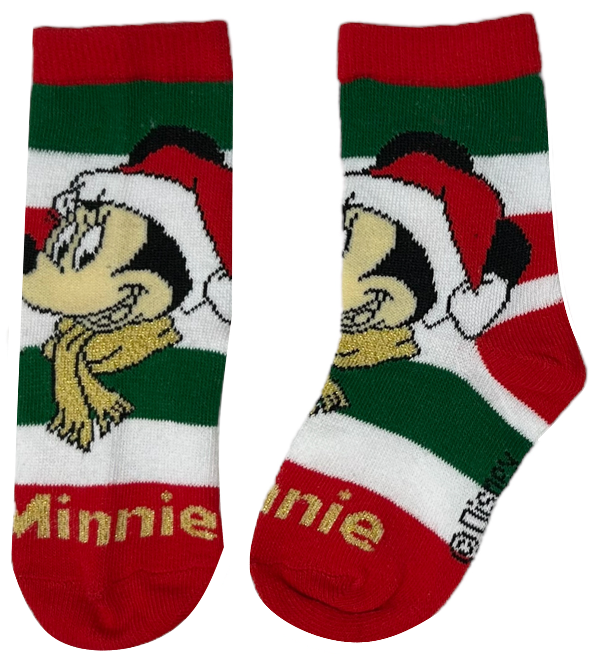 Calzini 3 Pezzi Natale Minnie DISNEY in Spugna Tre Paia Bambini - Hw0691