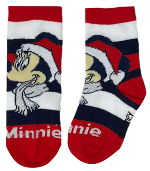 Calzini 3 Pezzi Natale Minnie DISNEY in Spugna Tre Paia Bambini - Hw0691