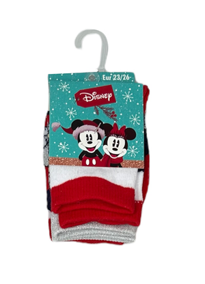 Calzini 3 Pezzi Natale Minnie DISNEY in Spugna Tre Paia Bambini - Hw0691