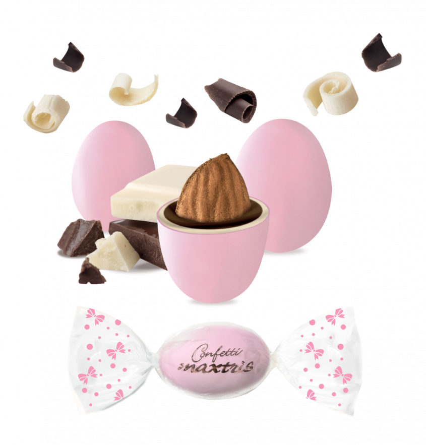 Confetti Maxtris Ciocomandorla Classico Rosa Monoporzione Mandorla Tostata 500 Gr. Confettata