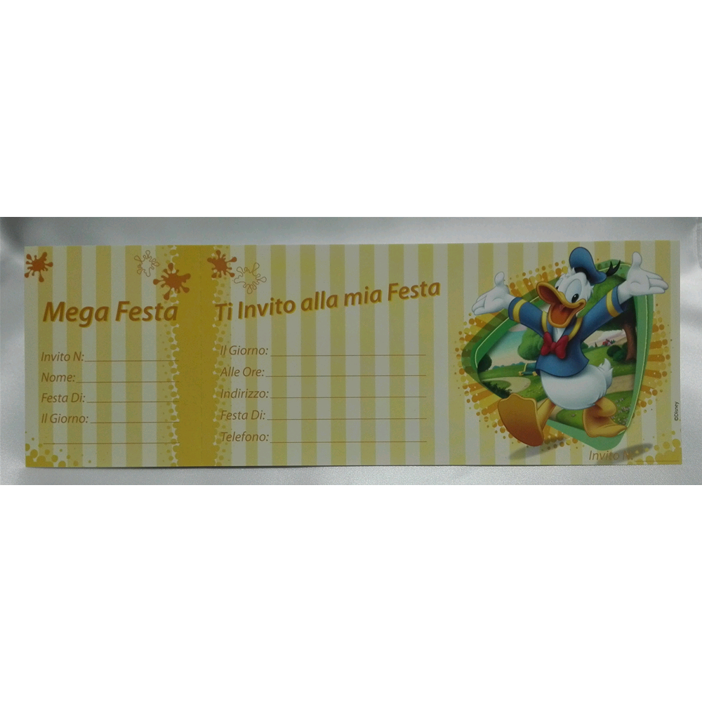 Inviti Festa Biglietti Paperino DISNEY Braccia Aperte 15 Pz - 420236