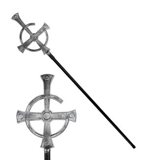 Bastone Pastorale Messa Nera Abbattibile Accessori per Abito Vestito Travestimento Carnevale 145 CM - 16789