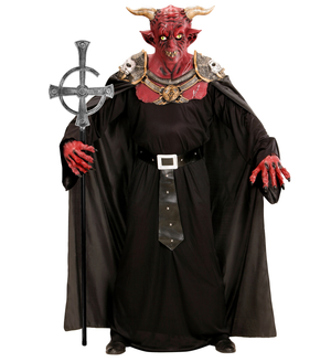 Bastone Pastorale Messa Nera Abbattibile Accessori per Abito Vestito Travestimento Carnevale 145 CM - 16789