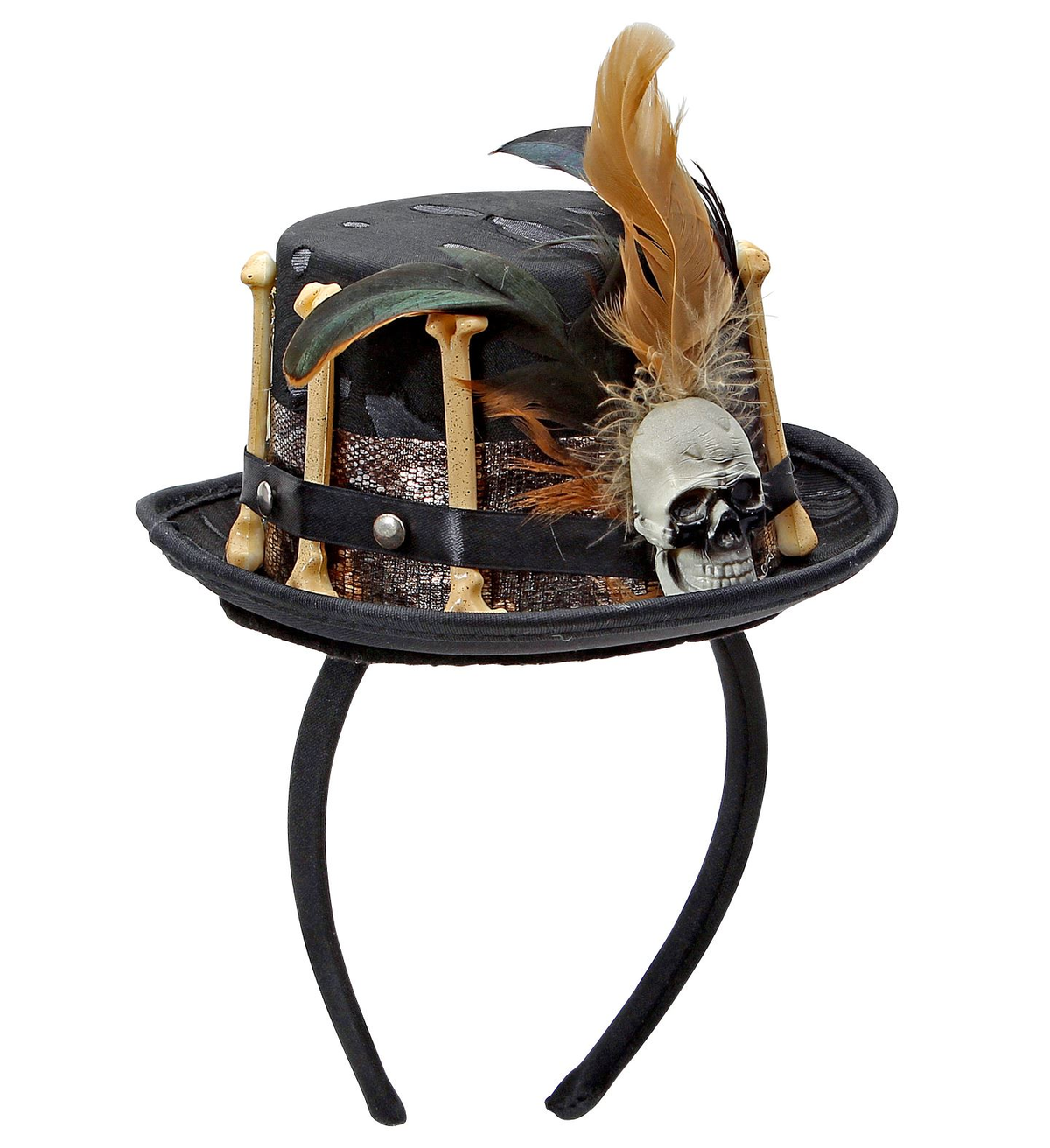 Cerchietto con Mini Cappello Vodoo Accessori per Abito Vestito Travestimento Carnevale Halloween - 00811