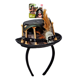 Cerchietto con Mini Cappello Vodoo Accessori per Abito Vestito Travestimento Carnevale Halloween - 00811