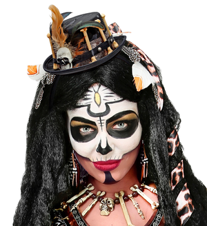 Cerchietto con Mini Cappello Vodoo Accessori per Abito Vestito Travestimento Carnevale Halloween - 00811