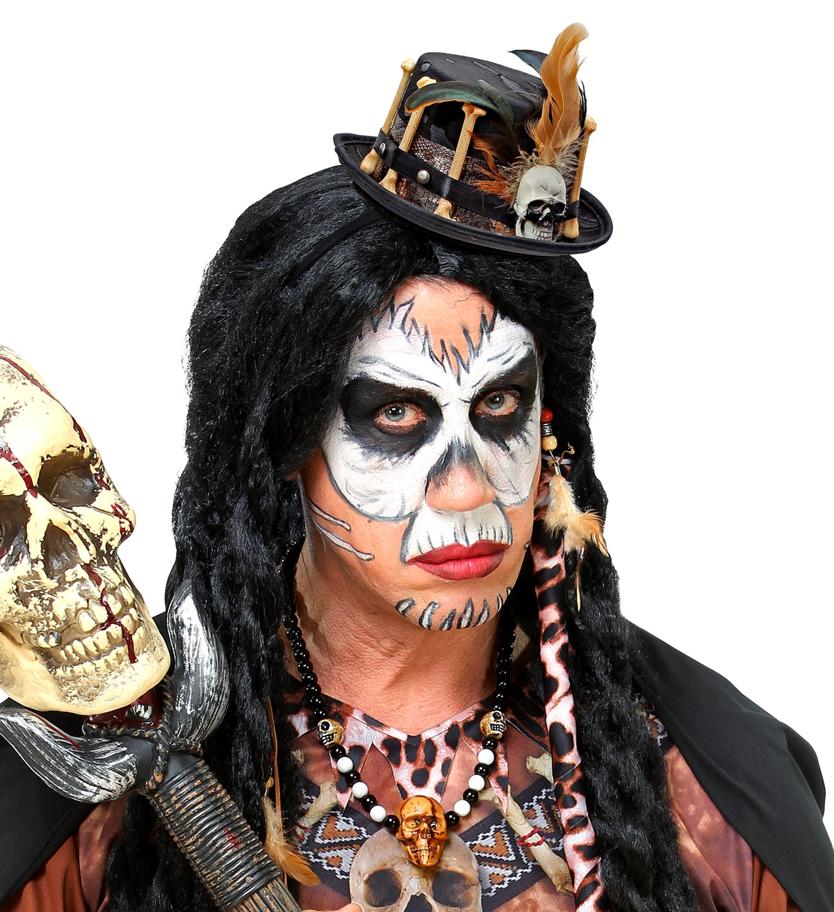 Cerchietto con Mini Cappello Vodoo Accessori per Abito Vestito Travestimento Carnevale Halloween - 00811